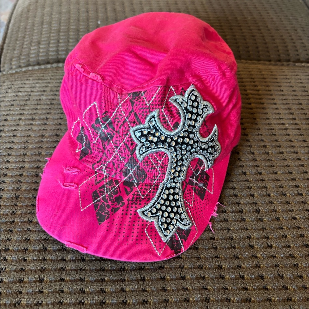 Leader Embellished Women’s Fashion Pink Military Cadette Style Cap